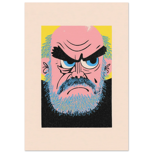 The Blue-Bearded Grump - Framed Poster - 30x40 cm / 12x16″ - Black frame