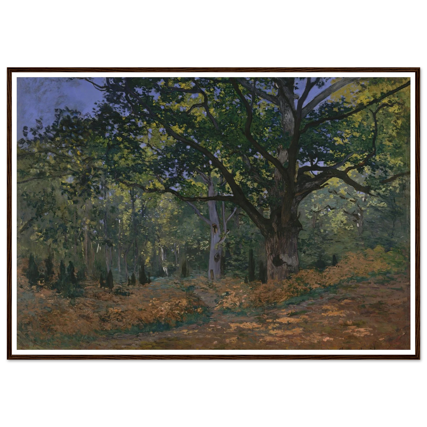 The Bodmer Oak, Fontainebleau Forest (1865) Art Print | Claude Monet - Framed Poster - 30x40 cm / 12x16″ - Black frame