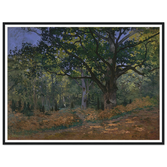 The Bodmer Oak, Fontainebleau Forest (1865) Art Print | Claude Monet - Framed Poster - 30x40 cm / 12x16″ - Black frame