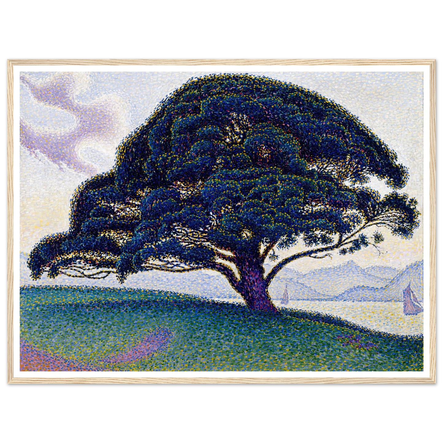 The Bonaventure Pine (1893) Art Print | Paul Signac - Framed Poster - 30x40 cm / 12x16″ - Black frame