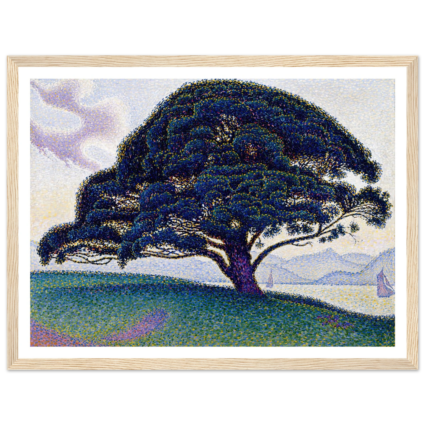 The Bonaventure Pine (1893) Art Print | Paul Signac - Framed Poster - 30x40 cm / 12x16″ - Black frame