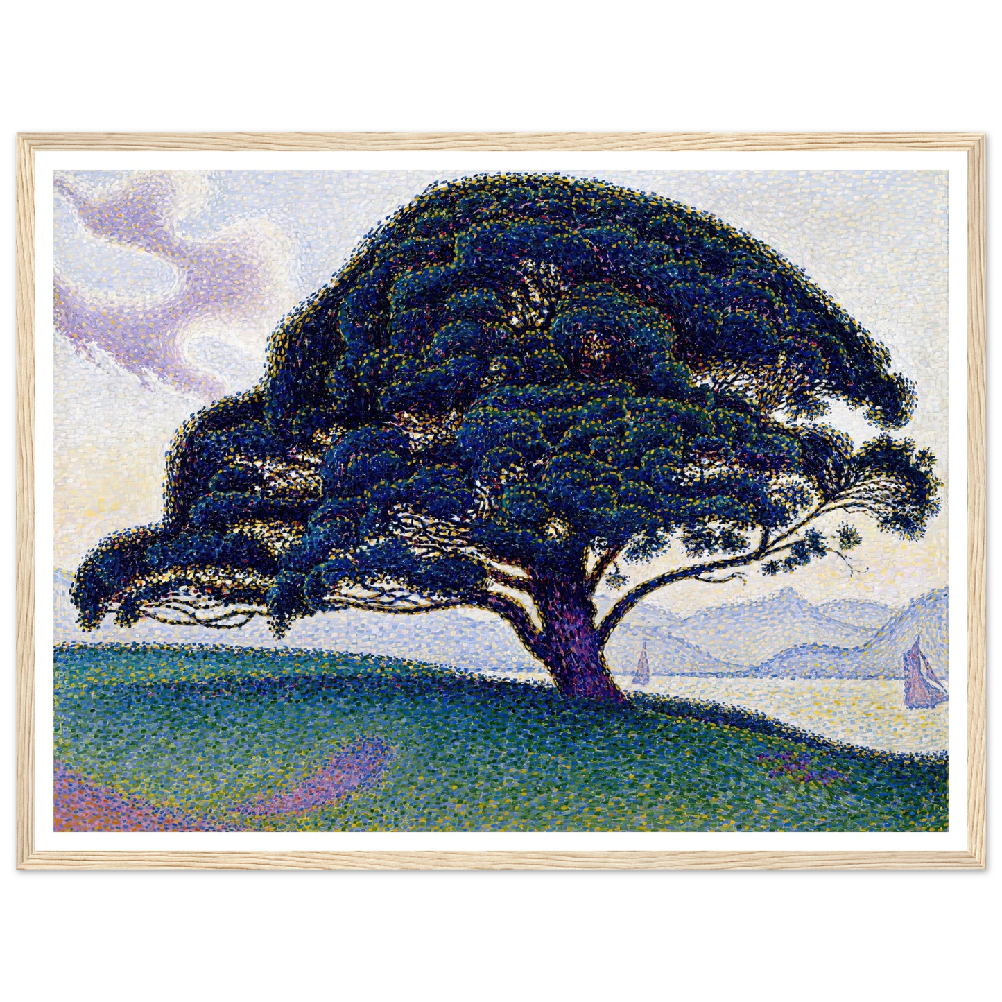 The Bonaventure Pine (1893) Art Print | Paul Signac - Framed Poster - 30x40 cm / 12x16″ - Black frame