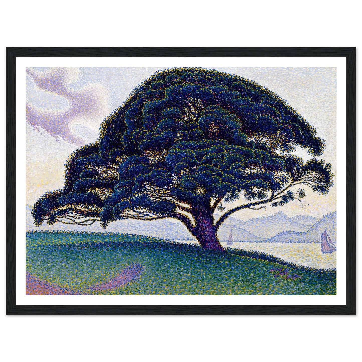 The Bonaventure Pine (1893) Art Print | Paul Signac - Framed Poster - 30x40 cm / 12x16″ - Black frame