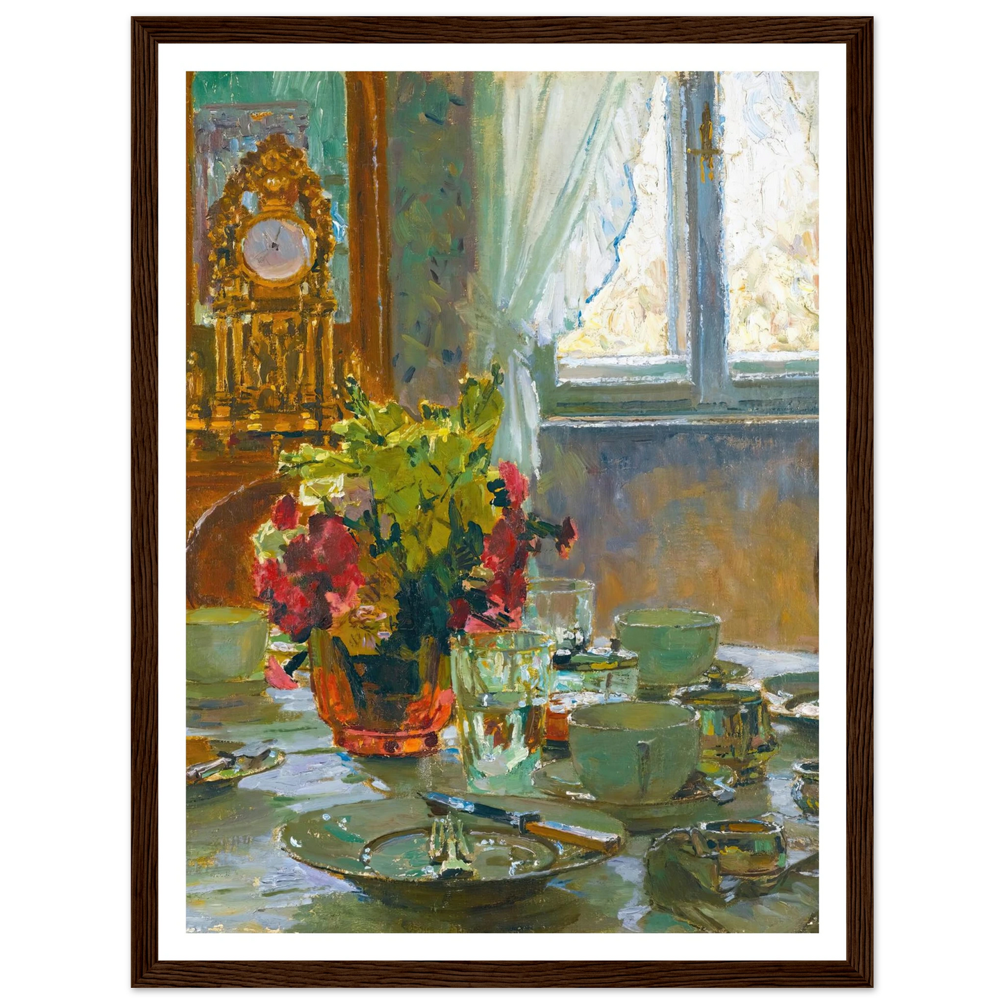 The breakfast table Art Print | Carl Moll - Framed Poster - 30x40 cm / 12x16″ - Black frame