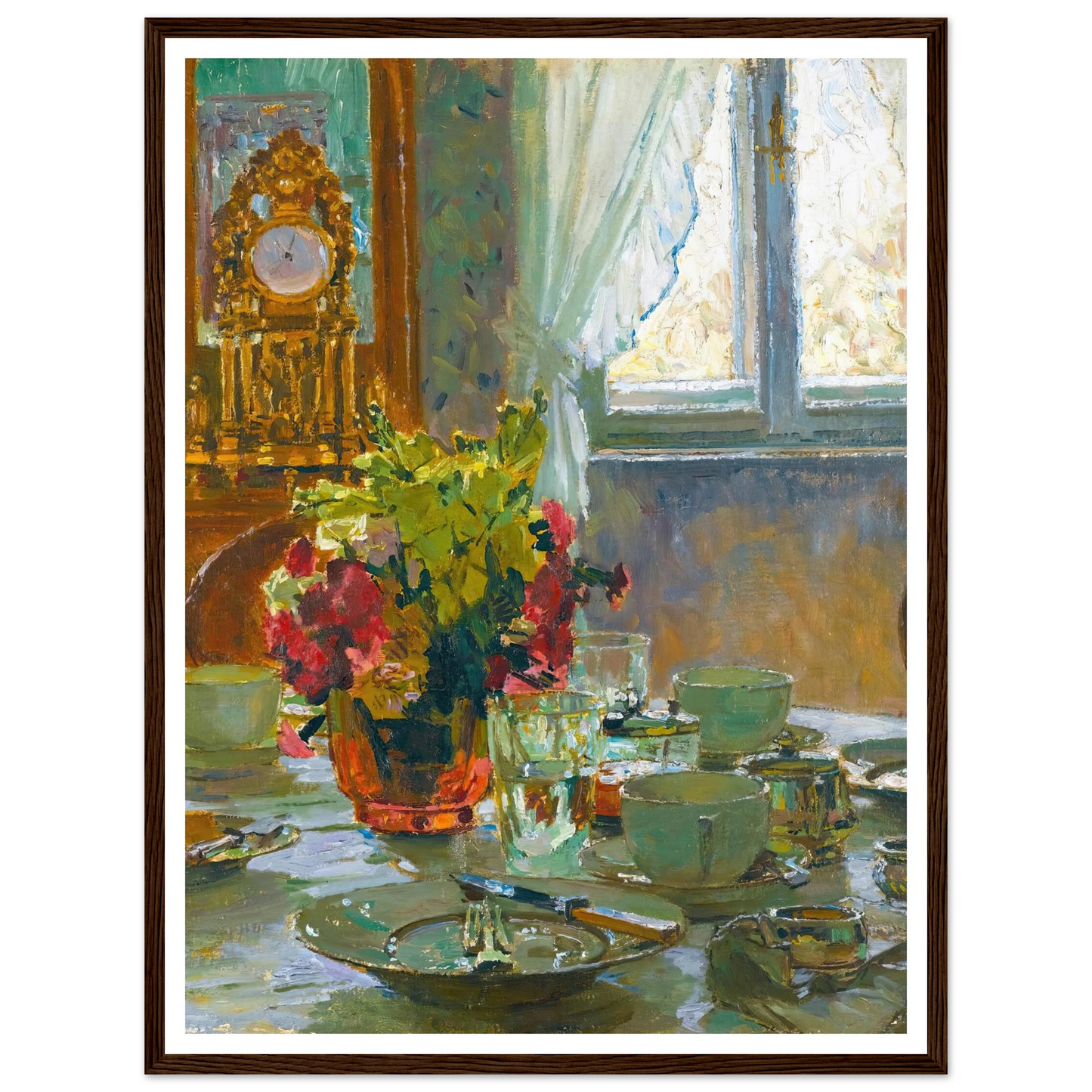The breakfast table Art Print | Carl Moll - Framed Poster - 30x40 cm / 12x16″ - Black frame