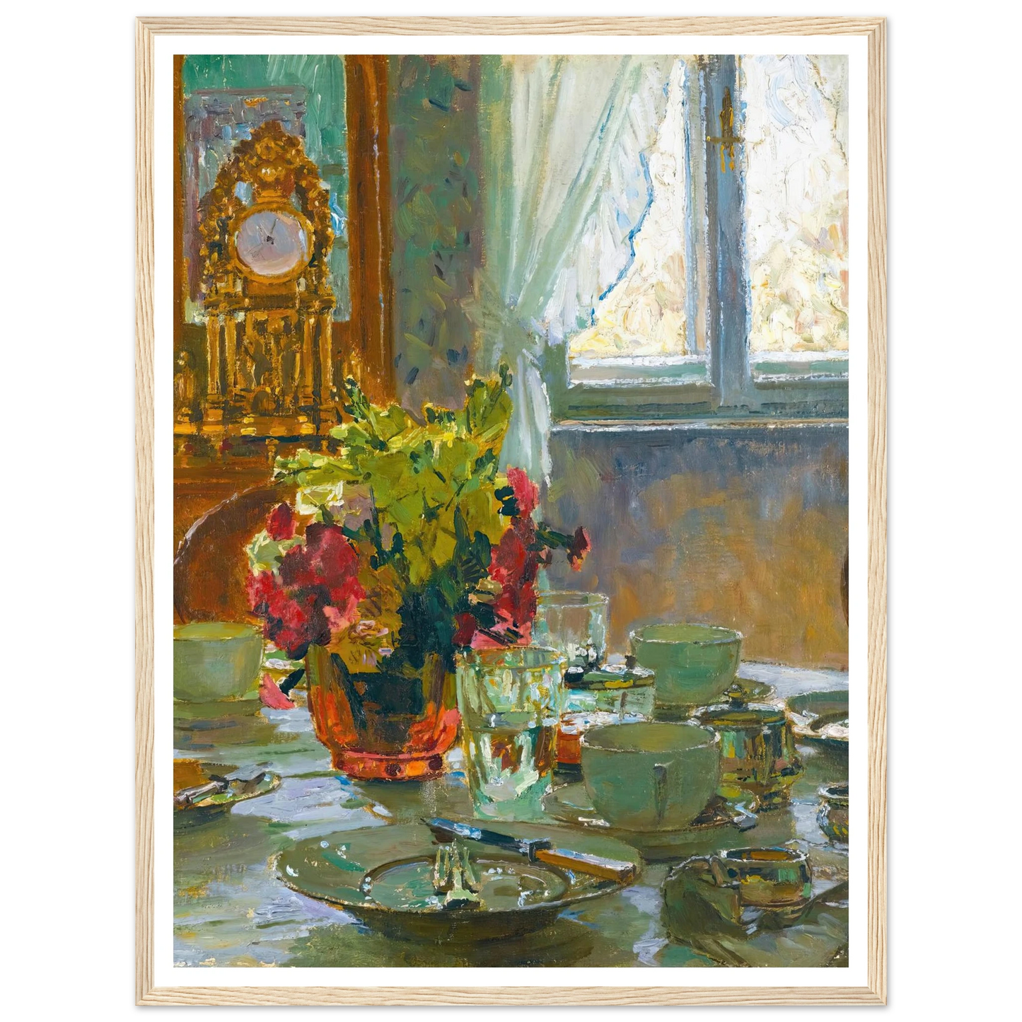 The breakfast table Art Print | Carl Moll - Framed Poster - 30x40 cm / 12x16″ - Black frame