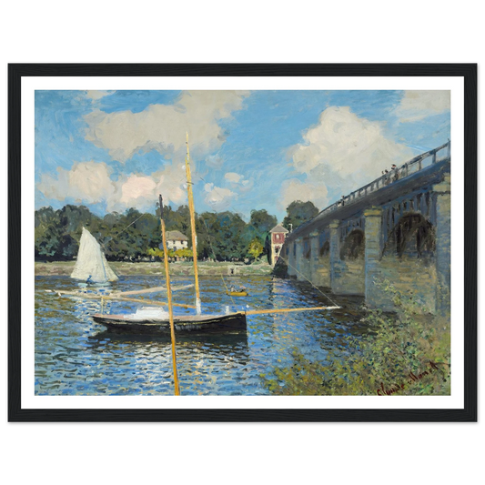 The Bridge at Argenteuil (1874) Art Print | Claude Monet - Framed Poster - 30x40 cm / 12x16″ - Black frame