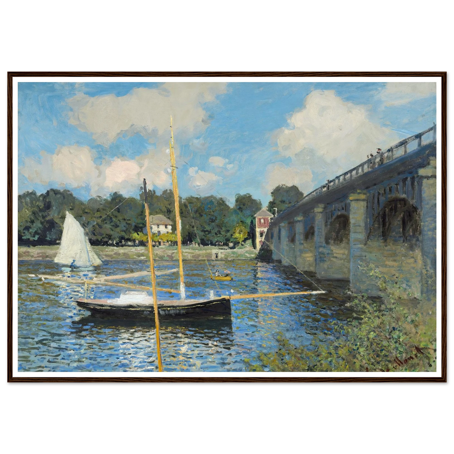 The Bridge at Argenteuil (1874) Art Print | Claude Monet - Framed Poster - 30x40 cm / 12x16″ - Black frame