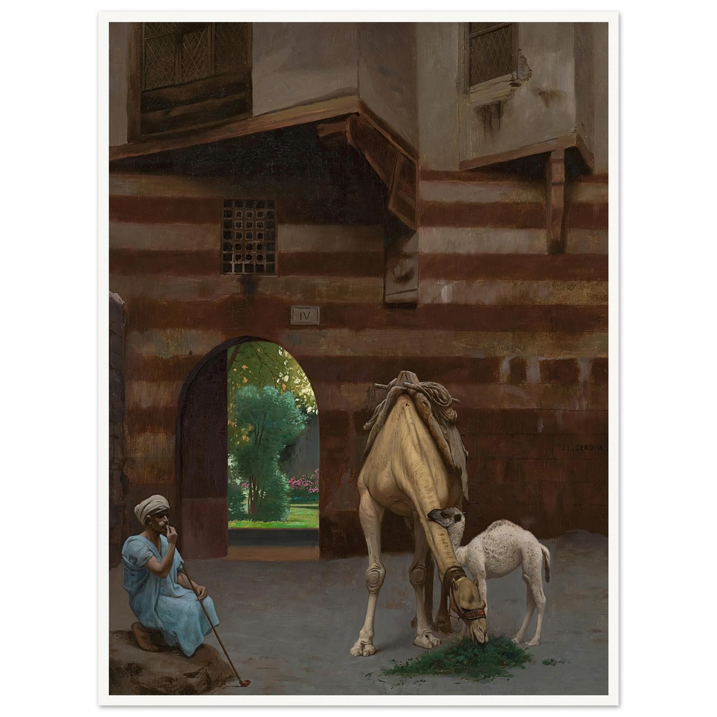 The Camel Driver Art Print | Jean Leon Gerome - Framed Poster - 30x40 cm / 12x16″ - Black frame