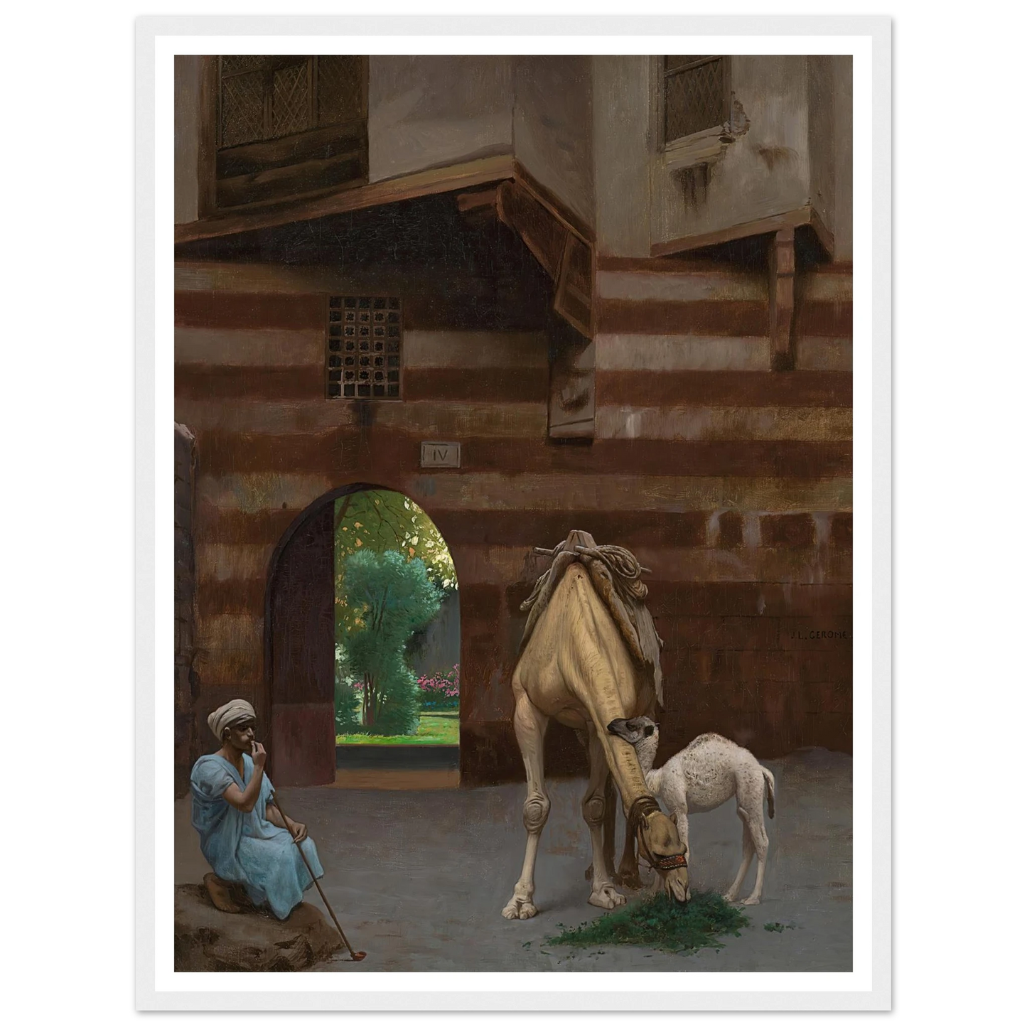 The Camel Driver Art Print | Jean Leon Gerome - Framed Poster - 30x40 cm / 12x16″ - Black frame