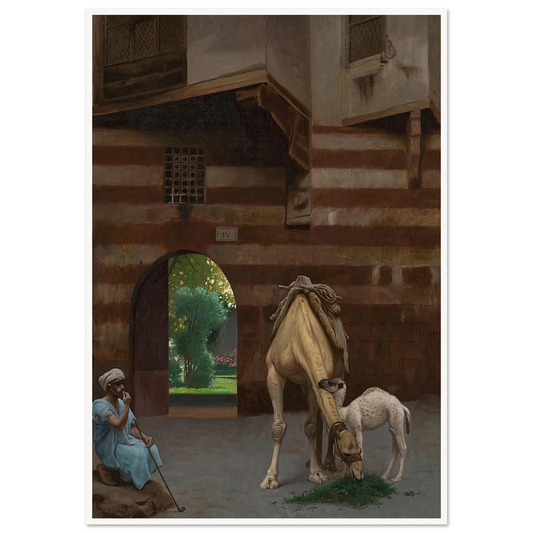 The Camel Driver Art Print | Jean Leon Gerome - Framed Poster - 30x40 cm / 12x16″ - Black frame