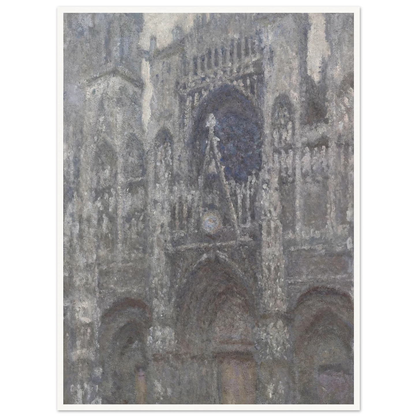 The Cathedral in Rouen. The portal, Grey Weather (1892) Art Print | Claude Monet - Framed Poster - 30x40 cm / 12x16″ - Black frame