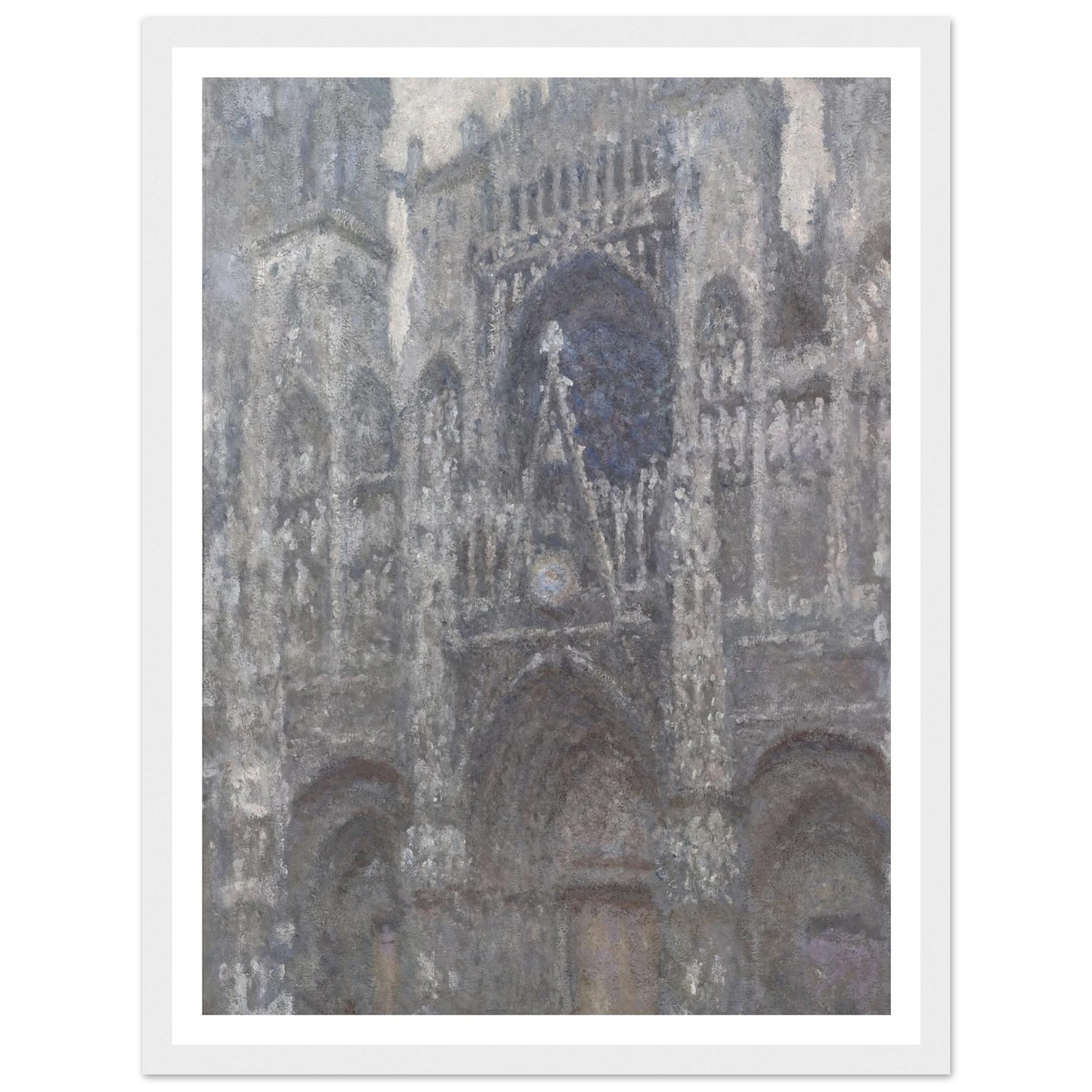 The Cathedral in Rouen. The portal, Grey Weather (1892) Art Print | Claude Monet - Framed Poster - 30x40 cm / 12x16″ - Black frame