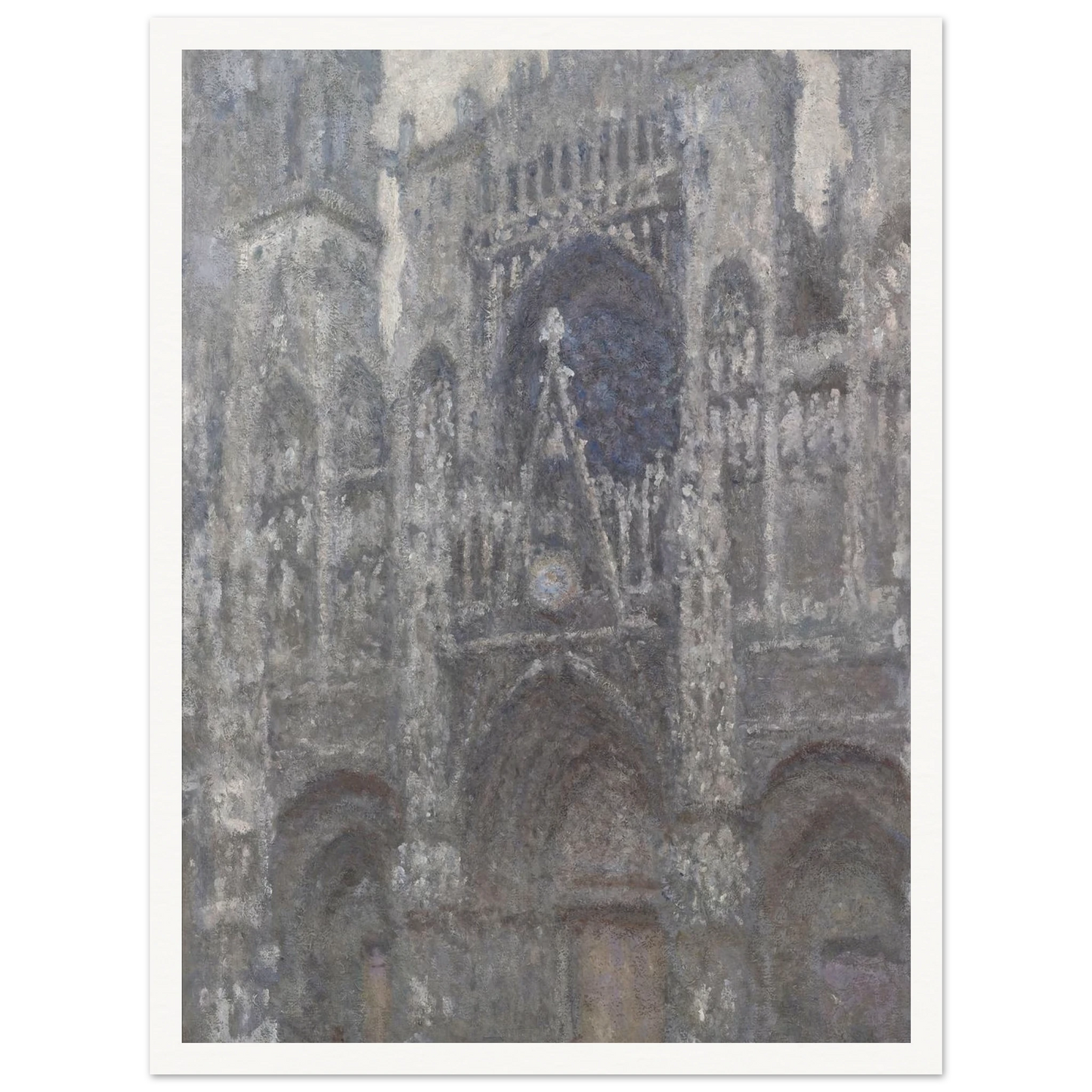 The Cathedral in Rouen. The portal, Grey Weather (1892) Art Print | Claude Monet - Framed Poster - 30x40 cm / 12x16″ - Black frame