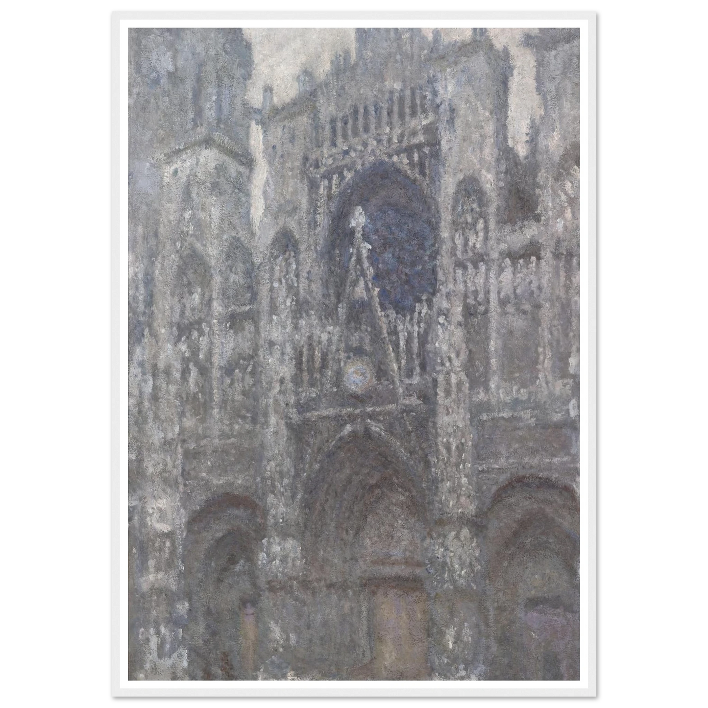 The Cathedral in Rouen. The portal, Grey Weather (1892) Art Print | Claude Monet - Framed Poster - 30x40 cm / 12x16″ - Black frame