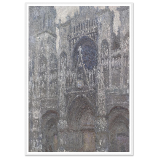 The Cathedral in Rouen. The portal, Grey Weather (1892) Art Print | Claude Monet - Framed Poster - 30x40 cm / 12x16″ - Black frame