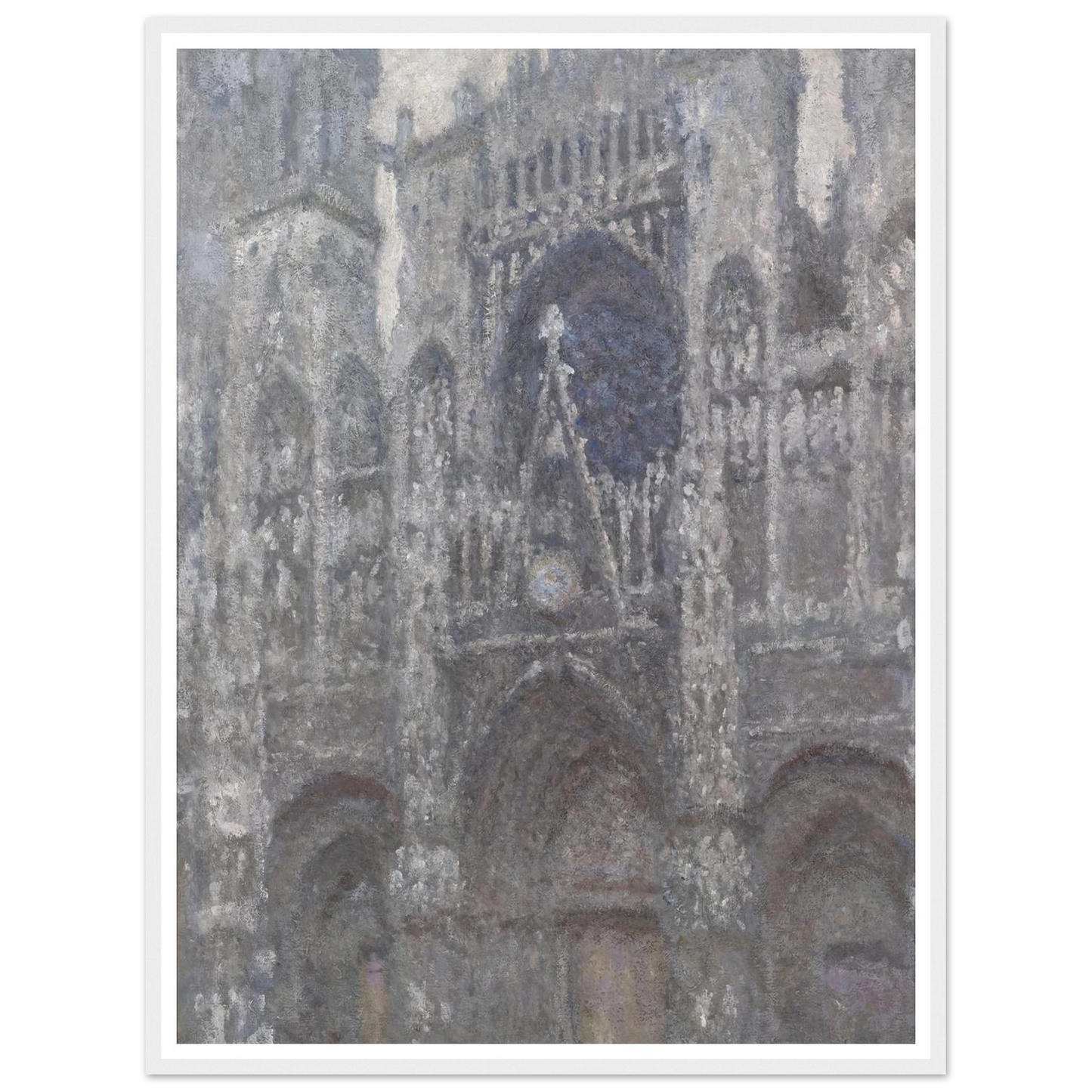 The Cathedral in Rouen. The portal, Grey Weather (1892) Art Print | Claude Monet - Framed Poster - 30x40 cm / 12x16″ - Black frame