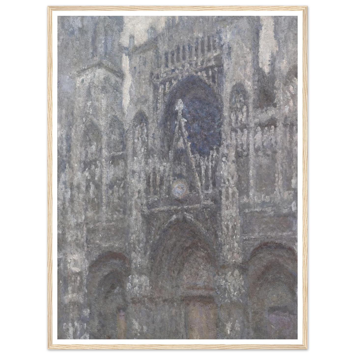 The Cathedral in Rouen. The portal, Grey Weather (1892) Art Print | Claude Monet - Framed Poster - 30x40 cm / 12x16″ - Black frame