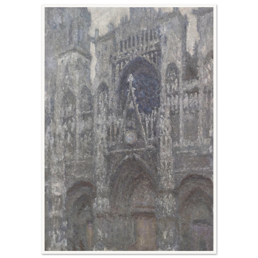 The Cathedral in Rouen. The portal, Grey Weather (1892) Art Print | Claude Monet - Framed Poster - 30x40 cm / 12x16″ - Black frame