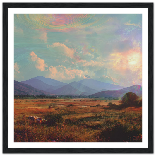 The Celestial Vista - Framed Poster - 30x30 cm / 12x12″ - Black frame