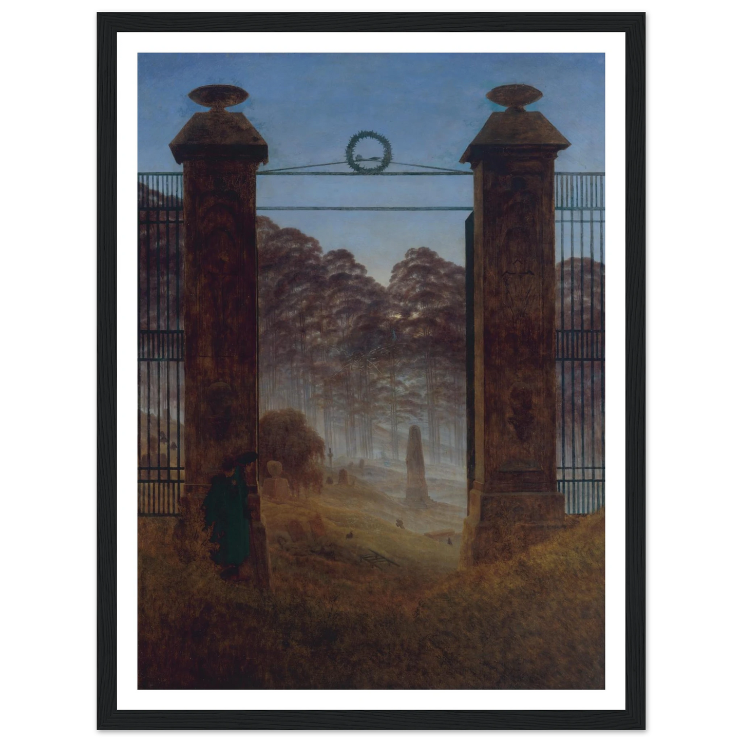 The Cemetery Art Print | Caspar David Friedrich - Framed Poster - 30x40 cm / 12x16″ - Black frame