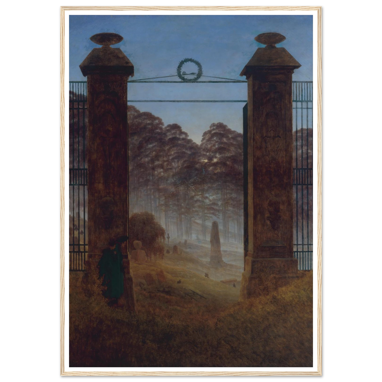 The Cemetery Art Print | Caspar David Friedrich - Framed Poster - 30x40 cm / 12x16″ - Black frame