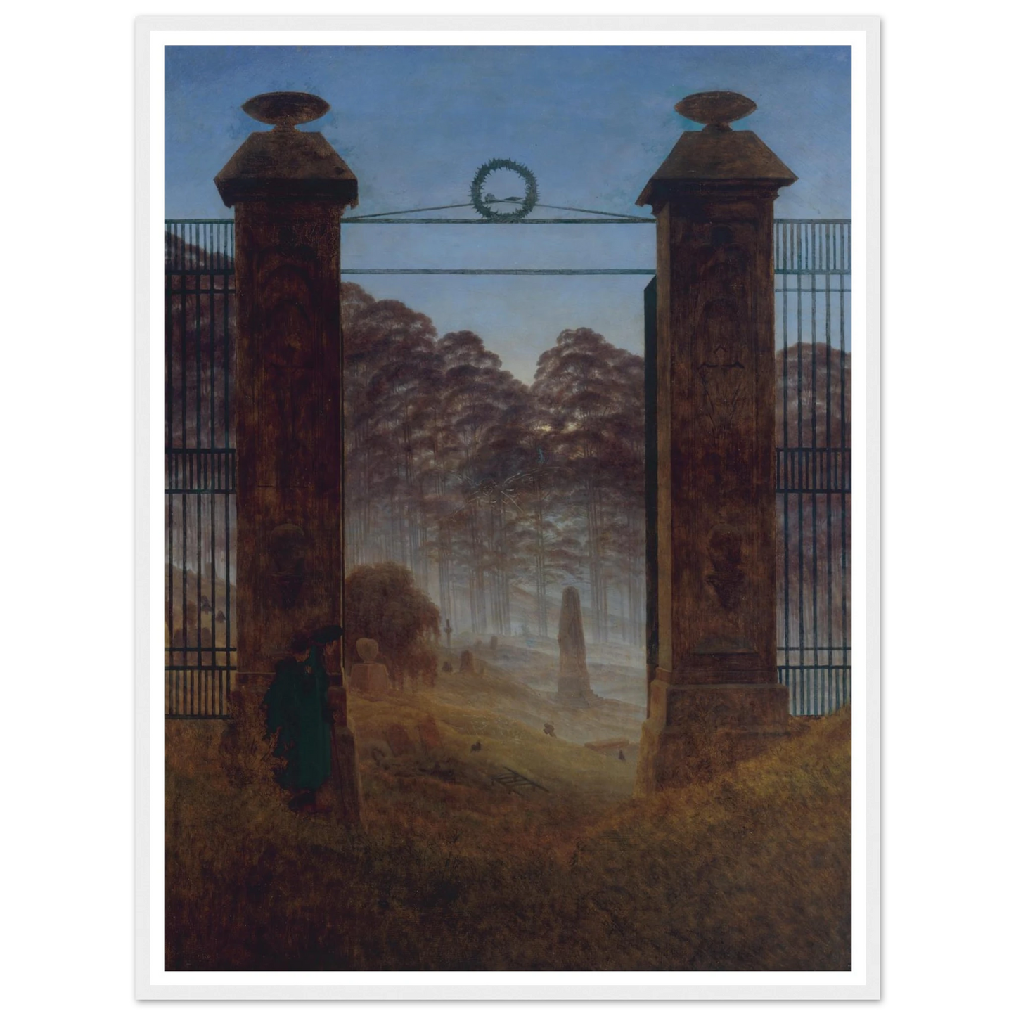The Cemetery Art Print | Caspar David Friedrich - Framed Poster - 30x40 cm / 12x16″ - Black frame