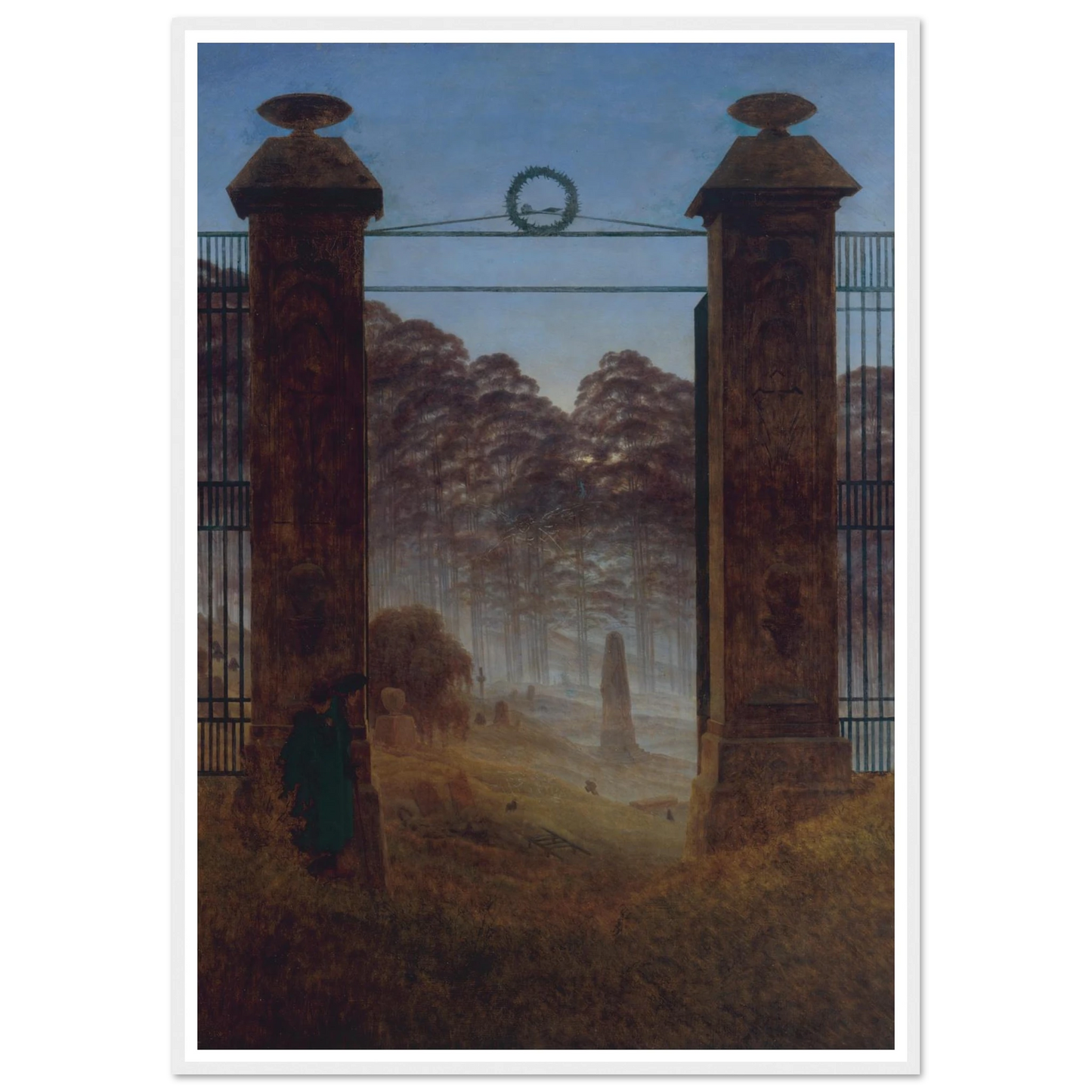 The Cemetery Art Print | Caspar David Friedrich - Framed Poster - 30x40 cm / 12x16″ - Black frame