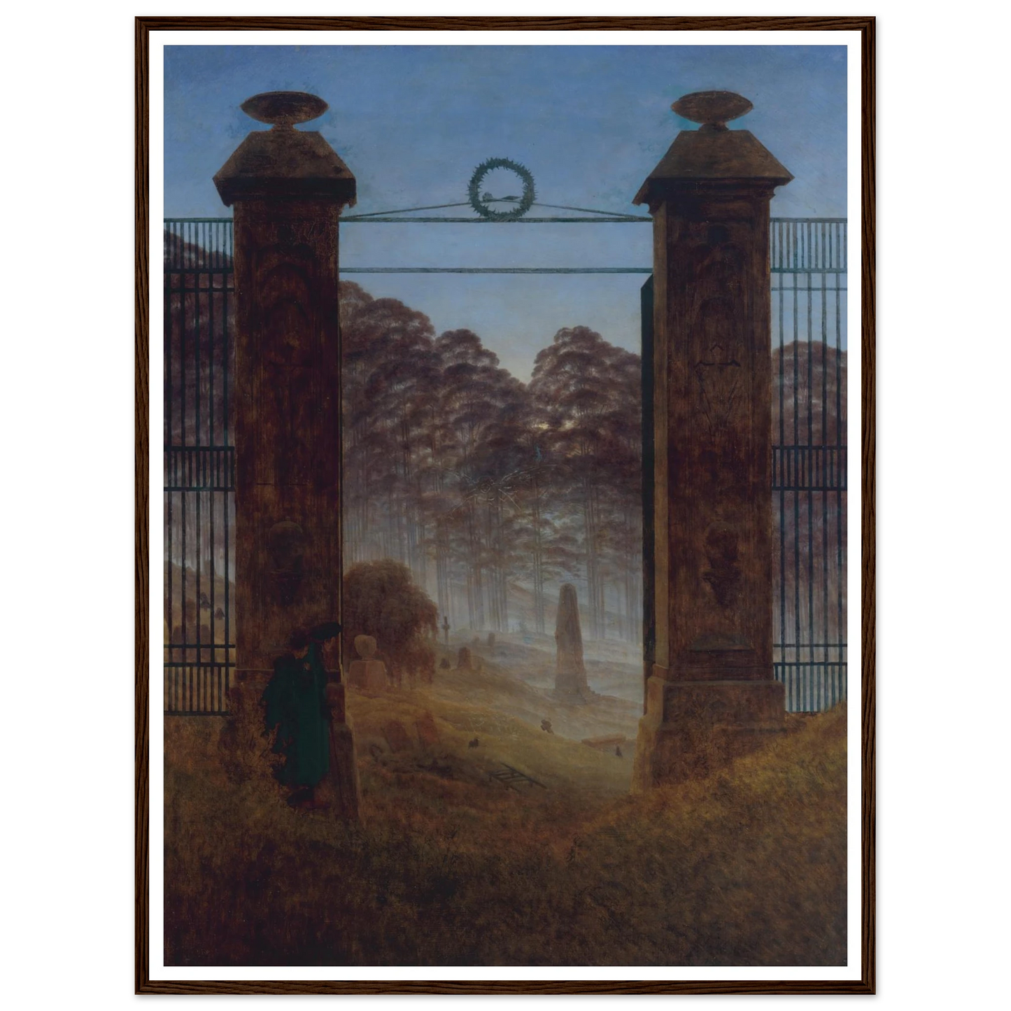 The Cemetery Art Print | Caspar David Friedrich - Framed Poster - 30x40 cm / 12x16″ - Black frame