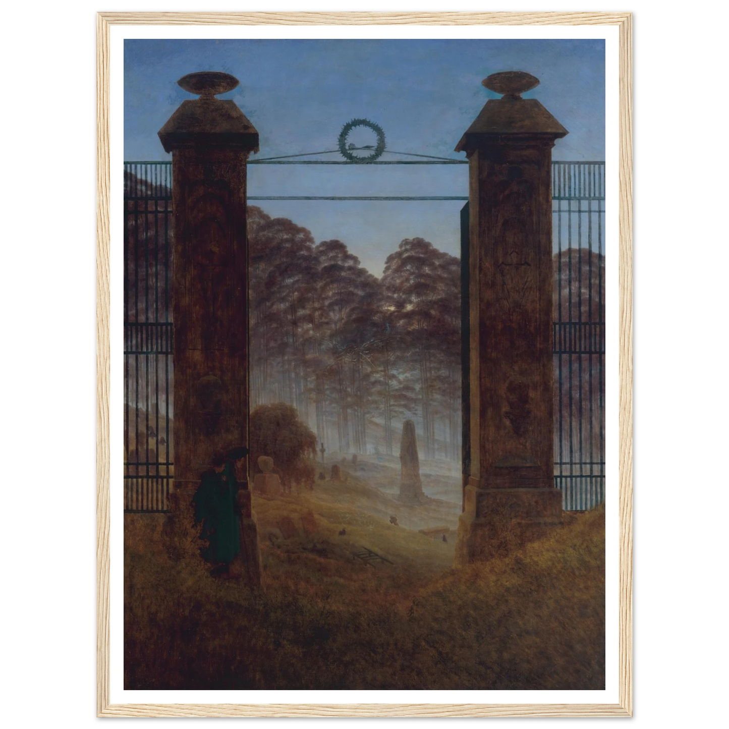 The Cemetery Art Print | Caspar David Friedrich - Framed Poster - 30x40 cm / 12x16″ - Black frame