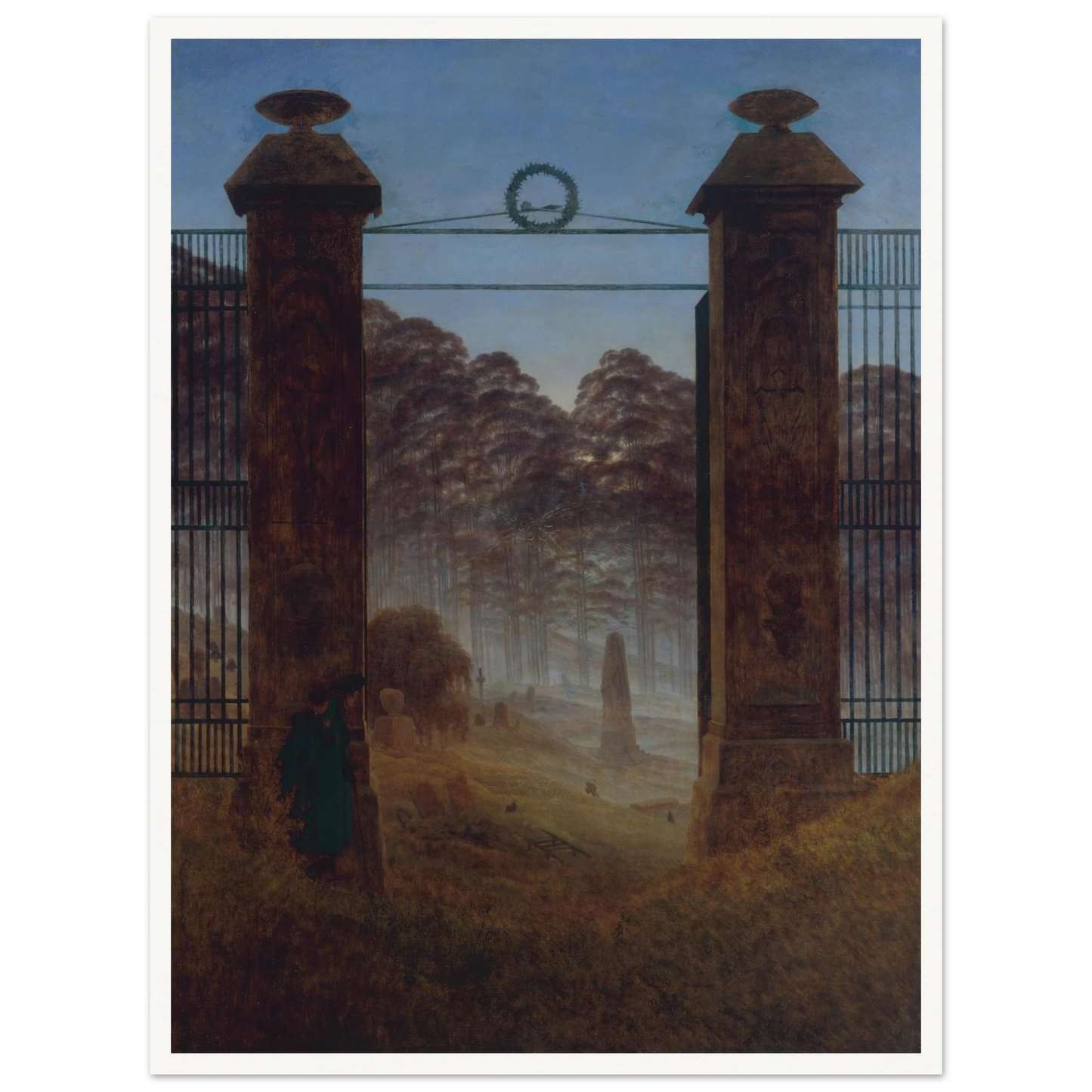 The Cemetery Art Print | Caspar David Friedrich - Framed Poster - 30x40 cm / 12x16″ - Black frame