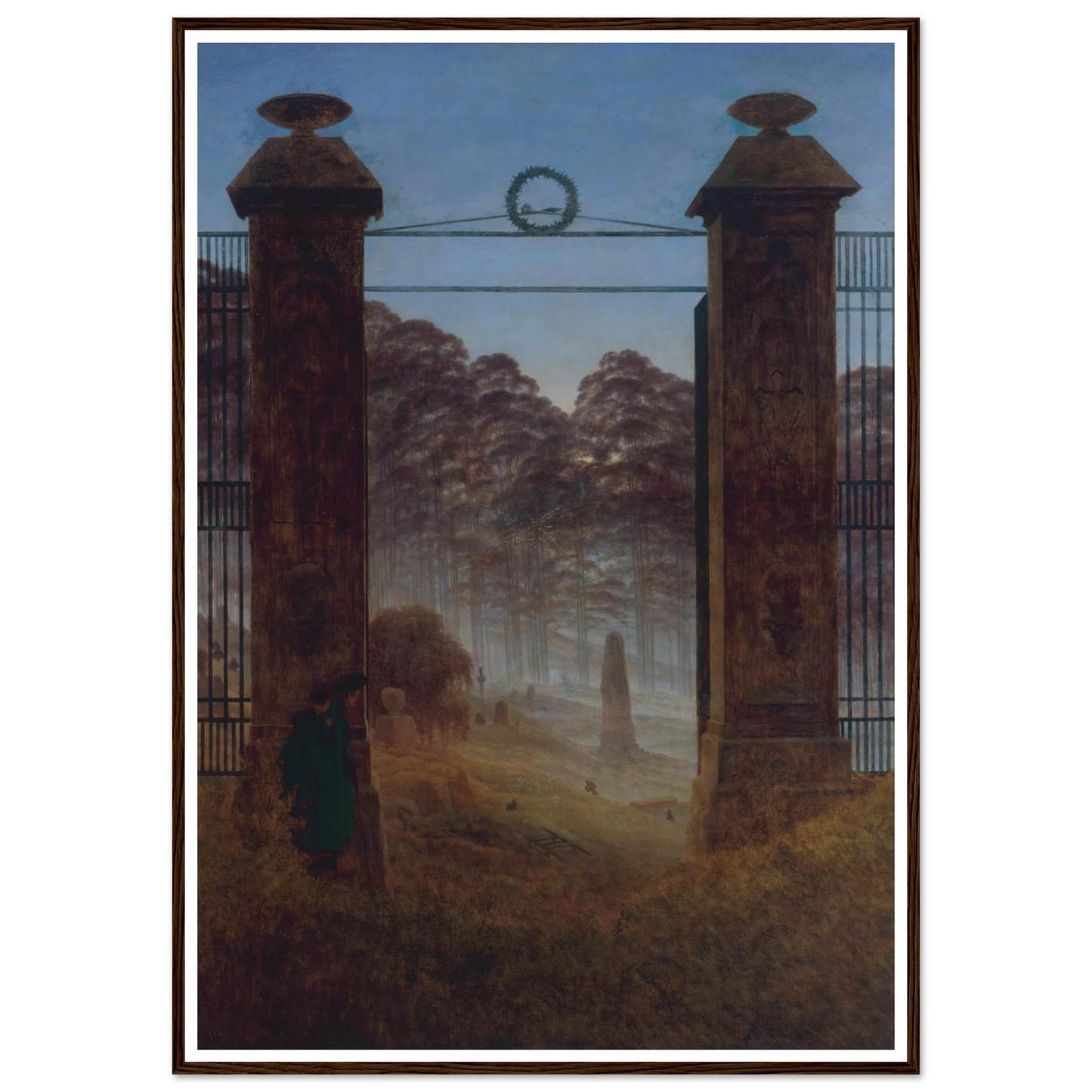 The Cemetery Art Print | Caspar David Friedrich - Framed Poster - 30x40 cm / 12x16″ - Black frame