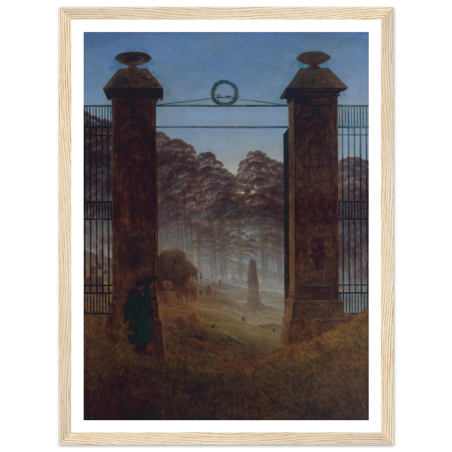 The Cemetery Art Print | Caspar David Friedrich - Framed Poster - 30x40 cm / 12x16″ - Black frame
