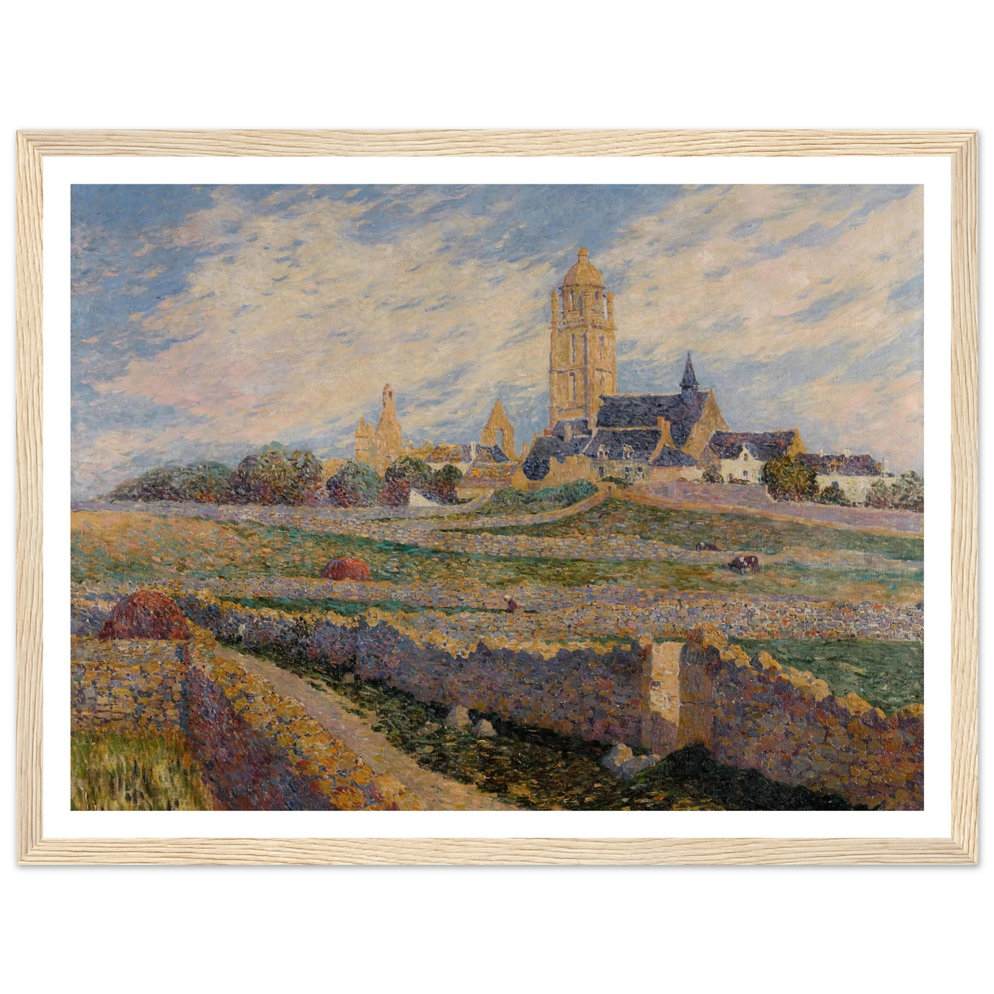 The chapel of Mulberry and Church of Bourg de Batz Art Print | Ferdinand du Puigaudeau - Framed Poster - 30x40 cm / 12x16″ - Black frame