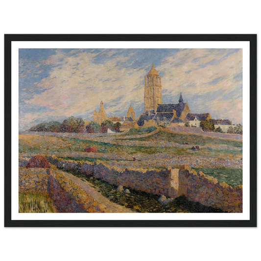 The chapel of Mulberry and Church of Bourg de Batz Art Print | Ferdinand du Puigaudeau - Framed Poster - 30x40 cm / 12x16″ - Black frame