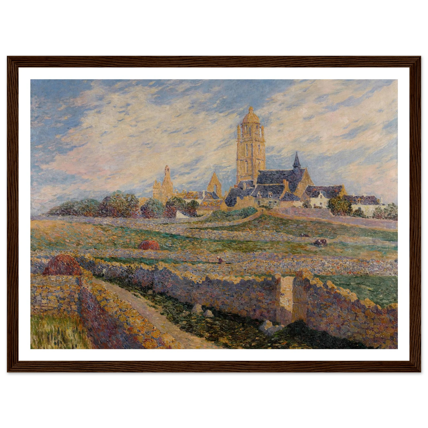 The chapel of Mulberry and Church of Bourg de Batz Art Print | Ferdinand du Puigaudeau - Framed Poster - 30x40 cm / 12x16″ - Black frame