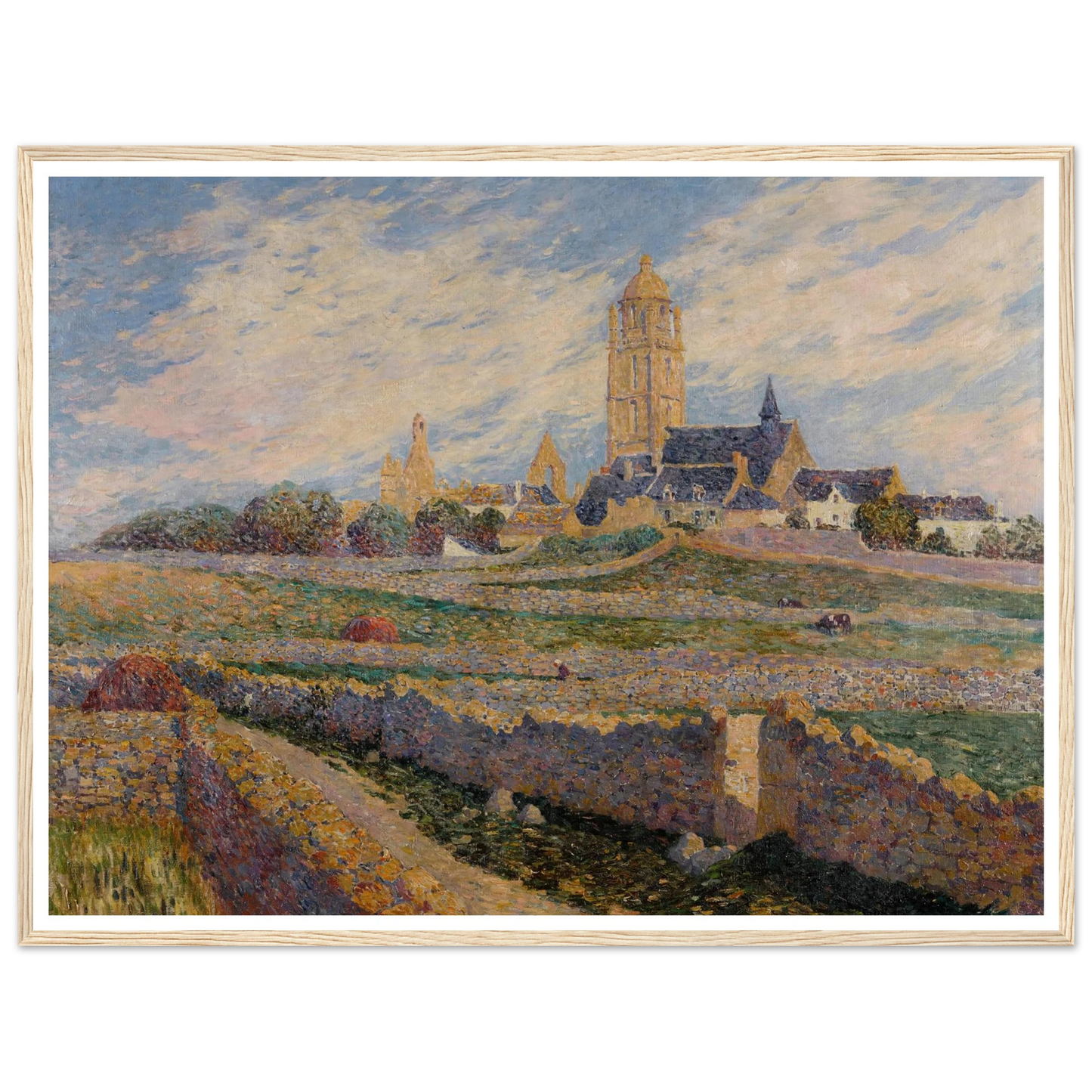 The chapel of Mulberry and Church of Bourg de Batz Art Print | Ferdinand du Puigaudeau - Framed Poster - 30x40 cm / 12x16″ - Black frame