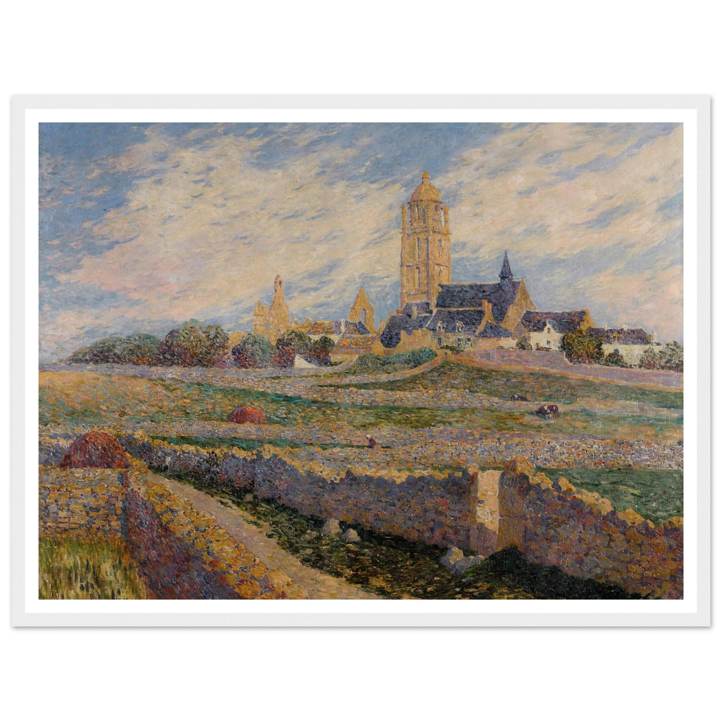 The chapel of Mulberry and Church of Bourg de Batz Art Print | Ferdinand du Puigaudeau - Framed Poster - 30x40 cm / 12x16″ - Black frame