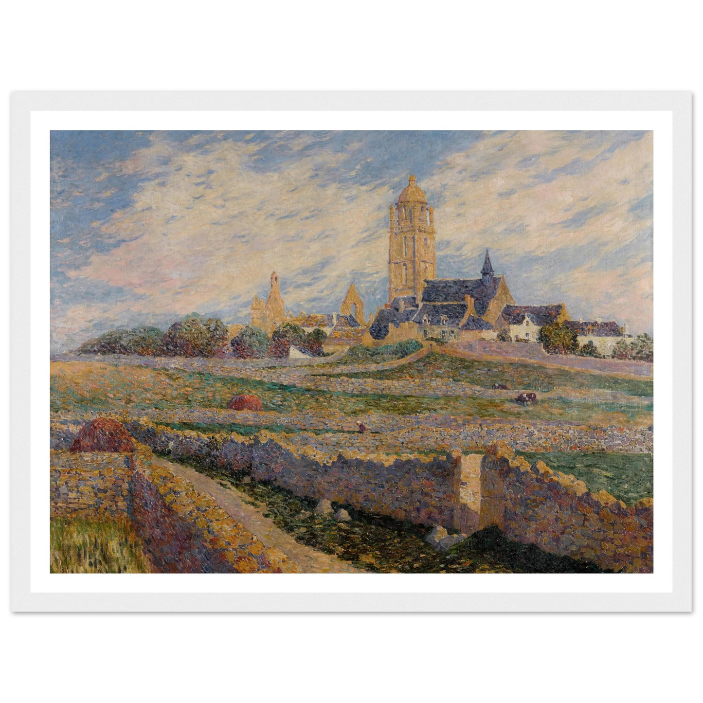 The chapel of Mulberry and Church of Bourg de Batz Art Print | Ferdinand du Puigaudeau - Framed Poster - 30x40 cm / 12x16″ - Black frame