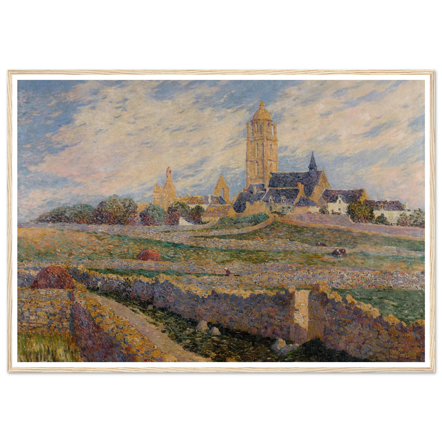 The chapel of Mulberry and Church of Bourg de Batz Art Print | Ferdinand du Puigaudeau - Framed Poster - 30x40 cm / 12x16″ - Black frame