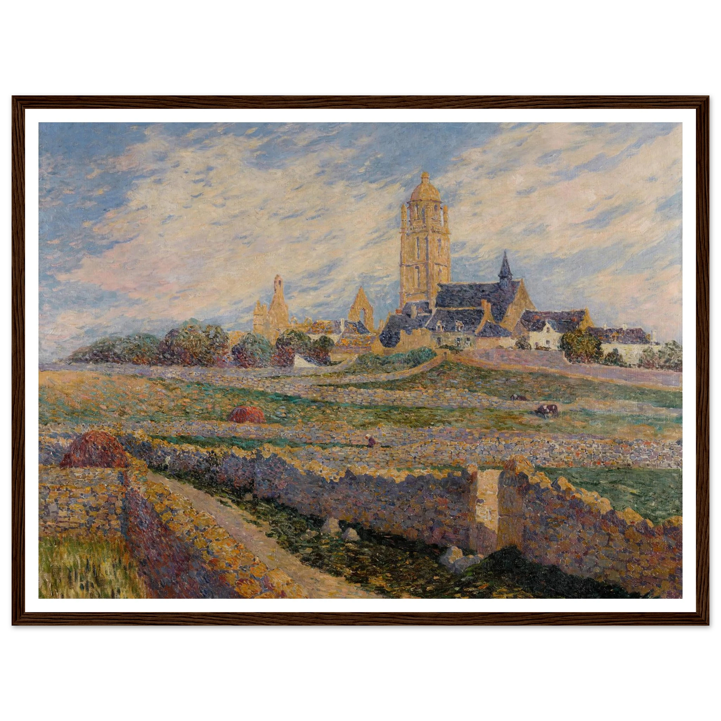 The chapel of Mulberry and Church of Bourg de Batz Art Print | Ferdinand du Puigaudeau - Framed Poster - 30x40 cm / 12x16″ - Black frame