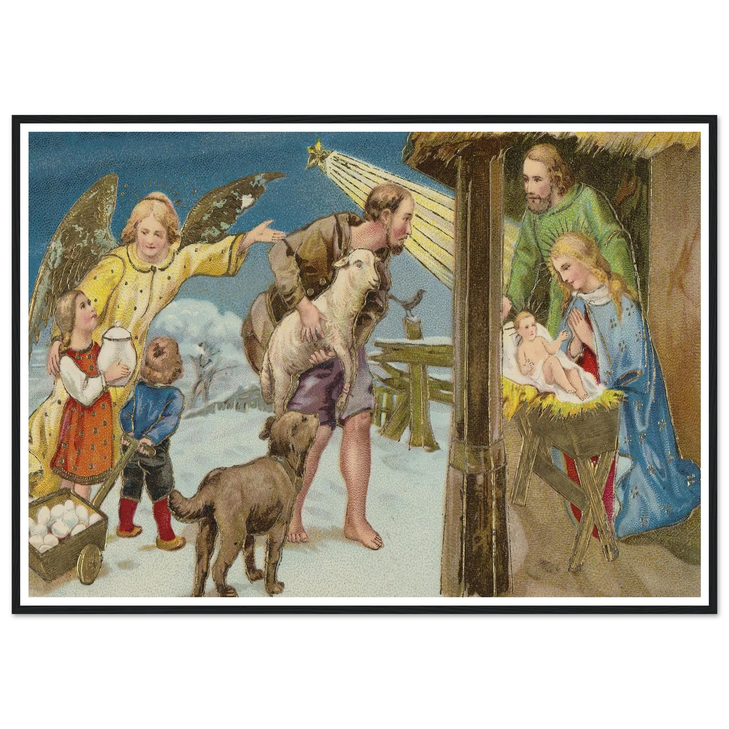 The Christmas Gospel - Framed Poster - 30x40 cm / 12x16″ - Black frame