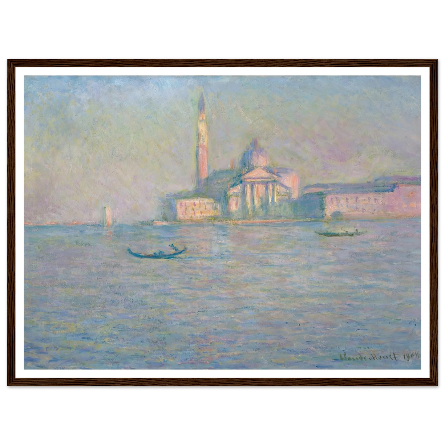 The Church of San Giorgio Maggiore, Venice (1908) Art Print | Claude Monet - Framed Poster - 30x40 cm / 12x16″ - Black frame