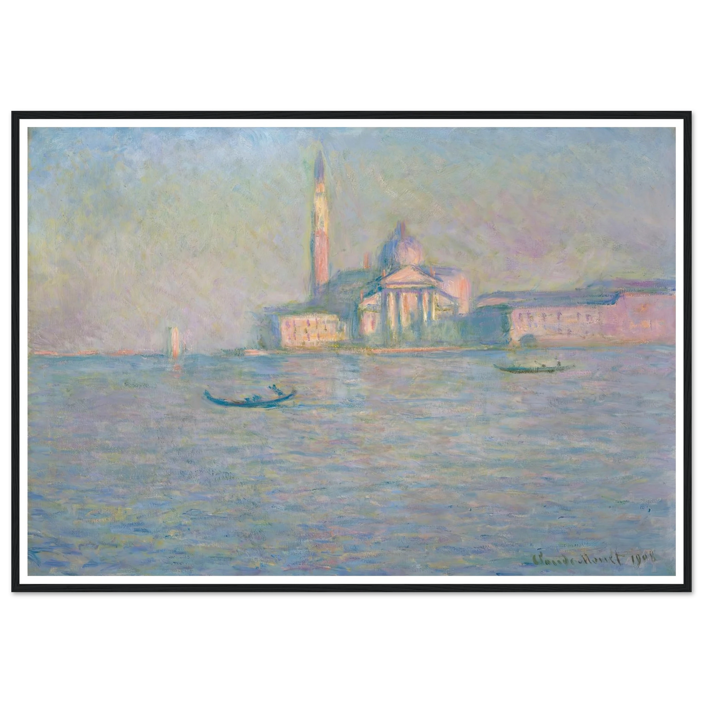 The Church of San Giorgio Maggiore, Venice (1908) Art Print | Claude Monet - Framed Poster - 30x40 cm / 12x16″ - Black frame