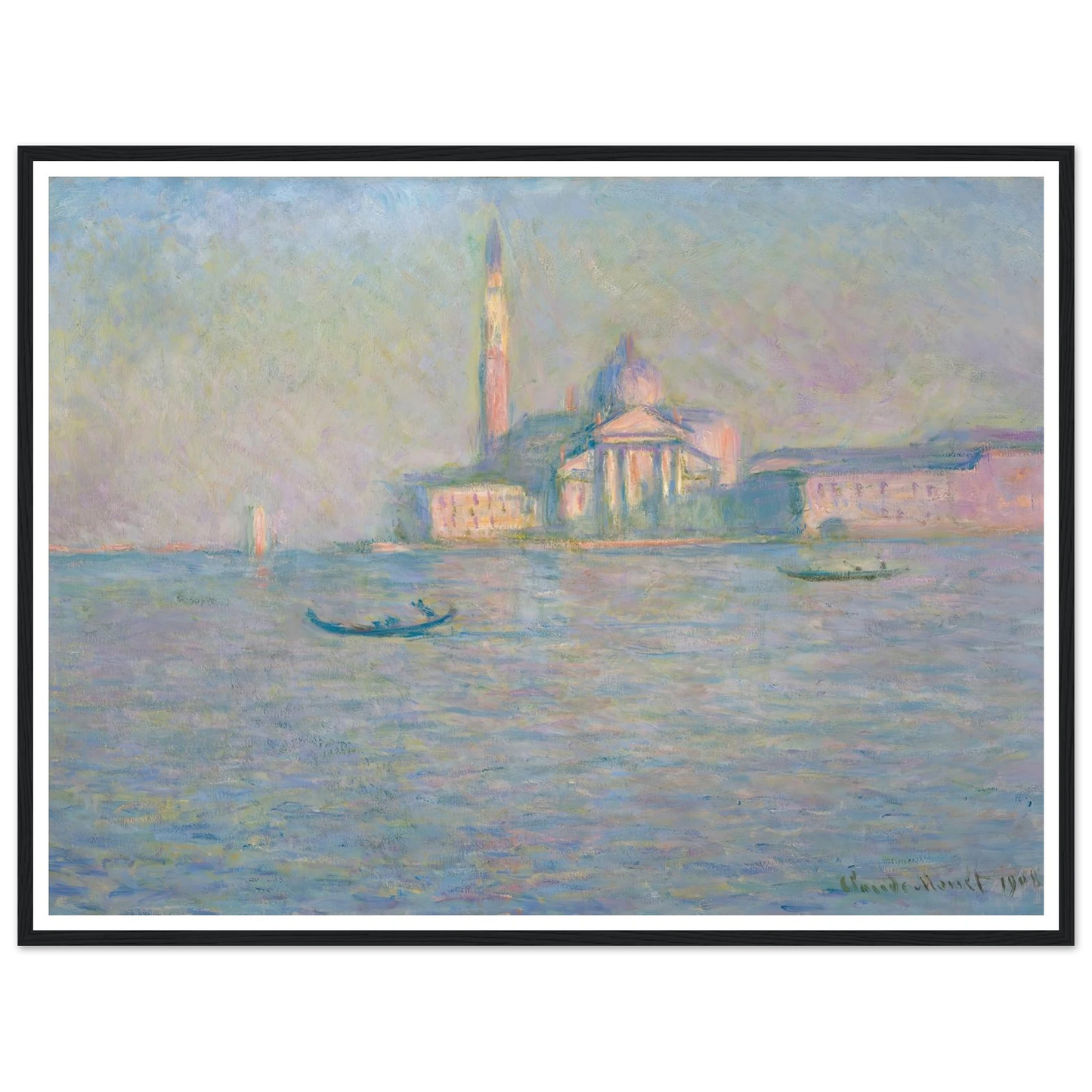 The Church of San Giorgio Maggiore, Venice (1908) Art Print | Claude Monet - Framed Poster - 30x40 cm / 12x16″ - Black frame