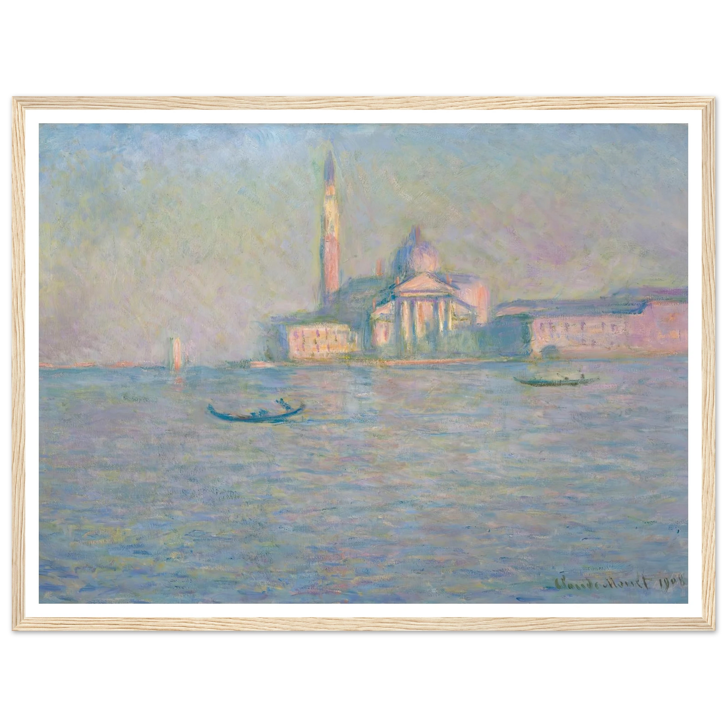 The Church of San Giorgio Maggiore, Venice (1908) Art Print | Claude Monet - Framed Poster - 30x40 cm / 12x16″ - Black frame