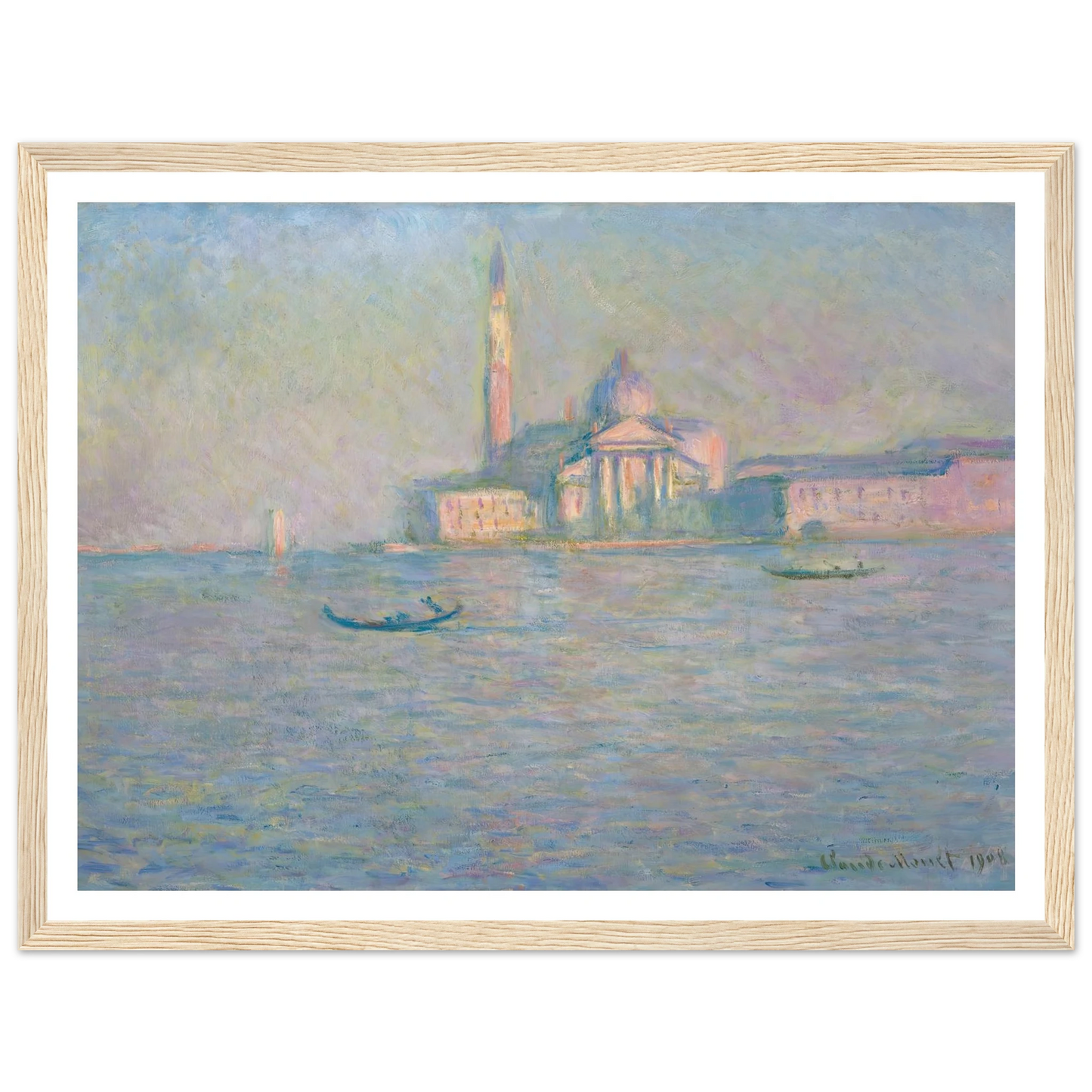 The Church of San Giorgio Maggiore, Venice (1908) Art Print | Claude Monet - Framed Poster - 30x40 cm / 12x16″ - Black frame
