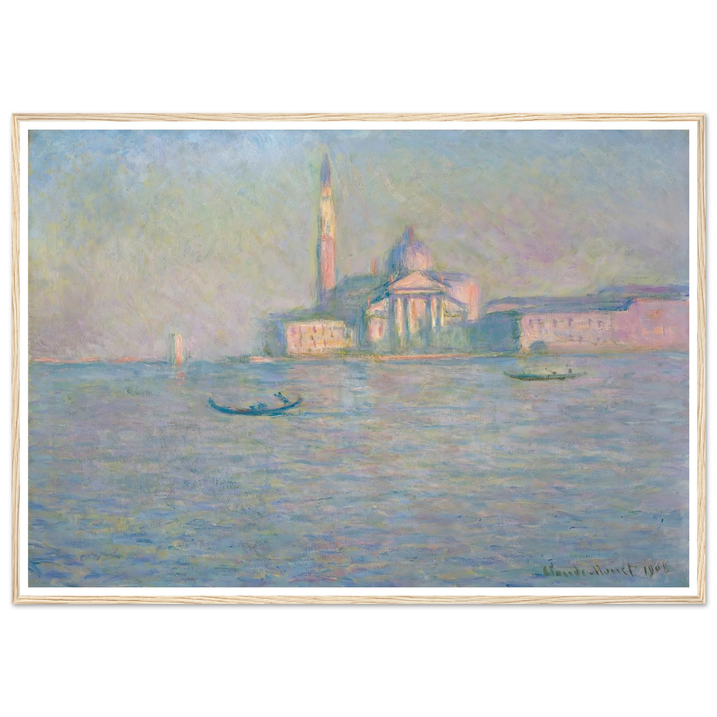 The Church of San Giorgio Maggiore, Venice (1908) Art Print | Claude Monet - Framed Poster - 30x40 cm / 12x16″ - Black frame