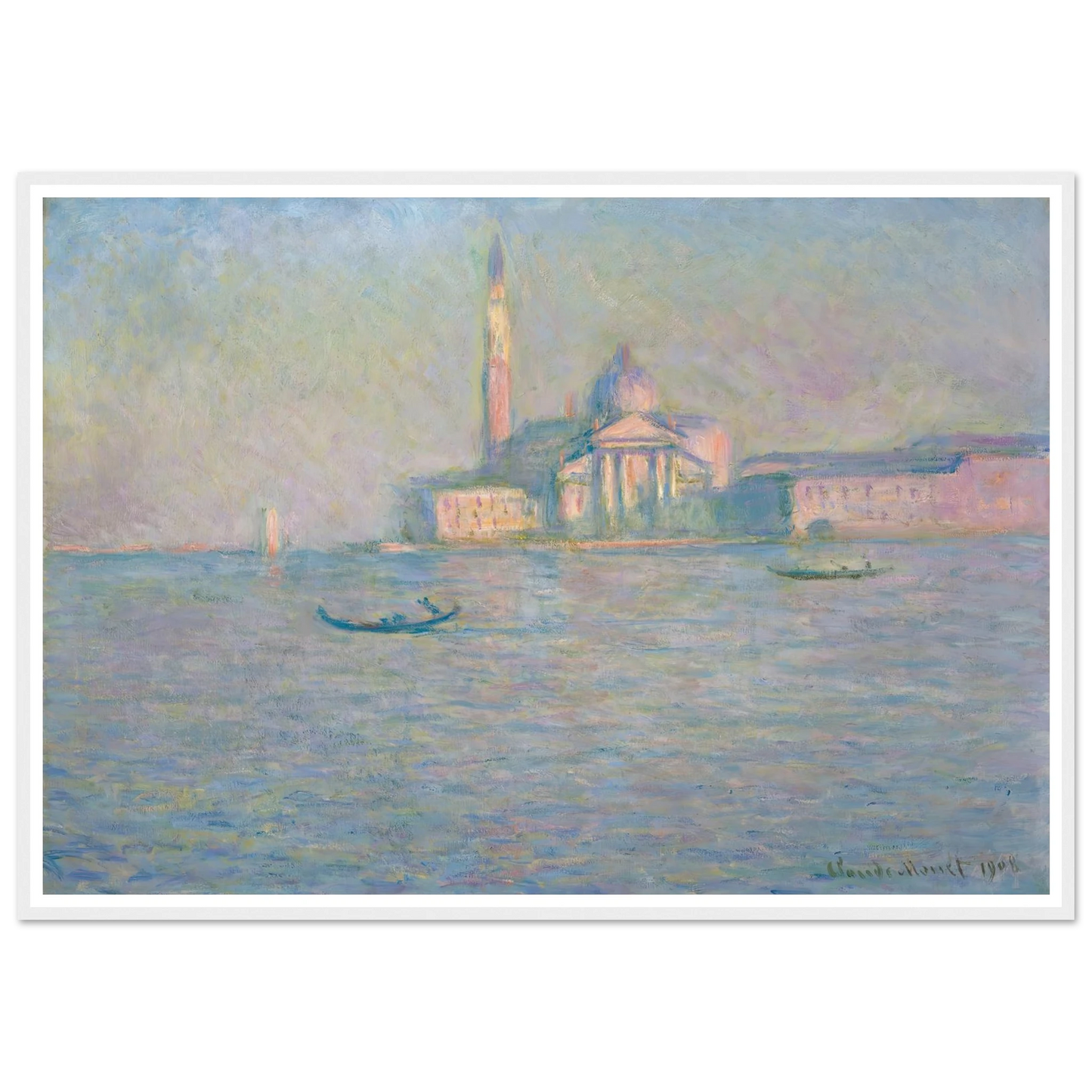 The Church of San Giorgio Maggiore, Venice (1908) Art Print | Claude Monet - Framed Poster - 30x40 cm / 12x16″ - Black frame