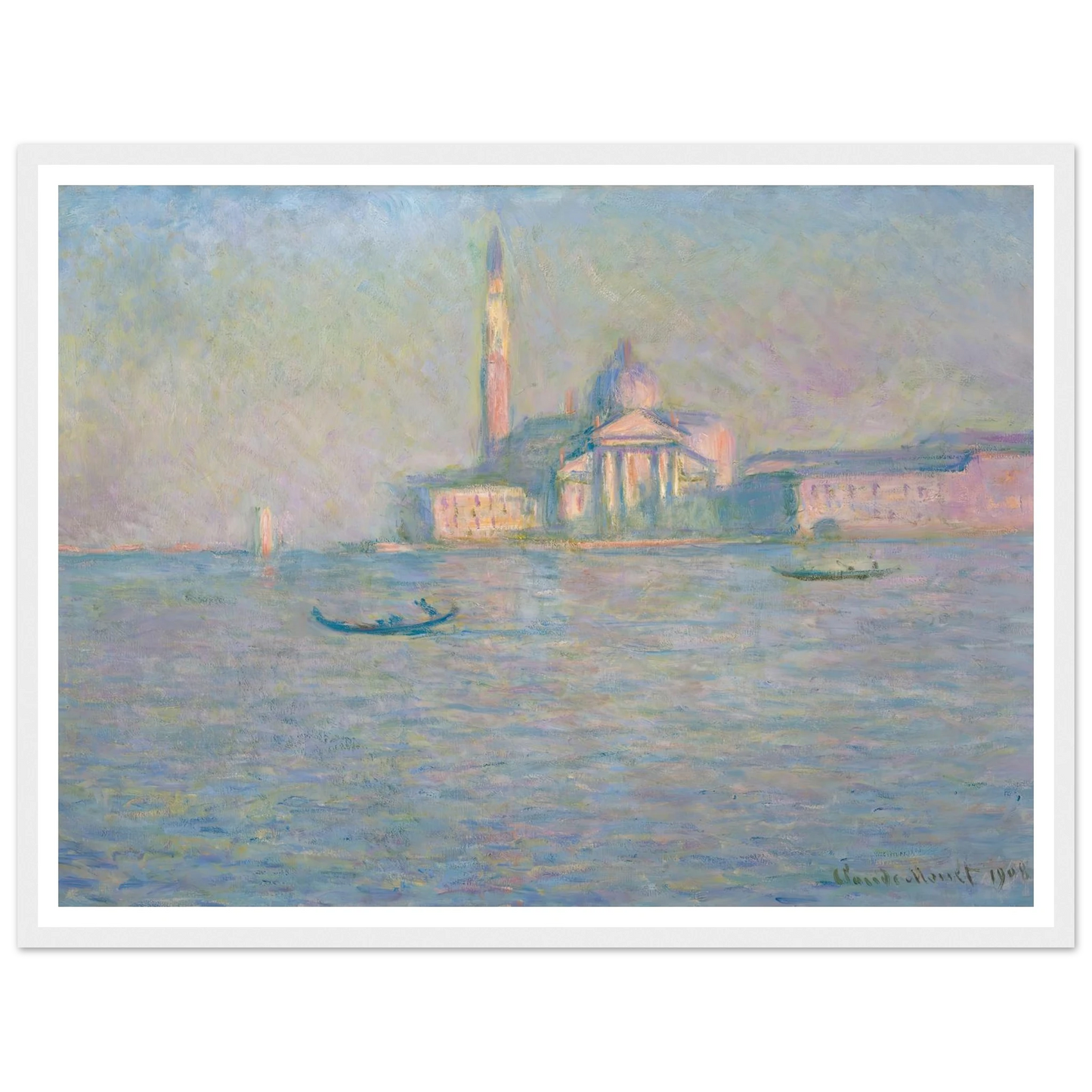 The Church of San Giorgio Maggiore, Venice (1908) Art Print | Claude Monet - Framed Poster - 30x40 cm / 12x16″ - Black frame